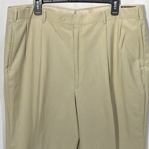 Vintage MAJER Wool Dress Pants Pleated Front Button Pockets Slacks Mens 40 Beige